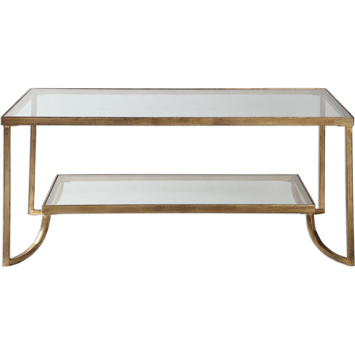 001 S-253050 | Primary Silo | Katina Coffee Table by Uttermost in gold. Made from metal, glass in a modern style.