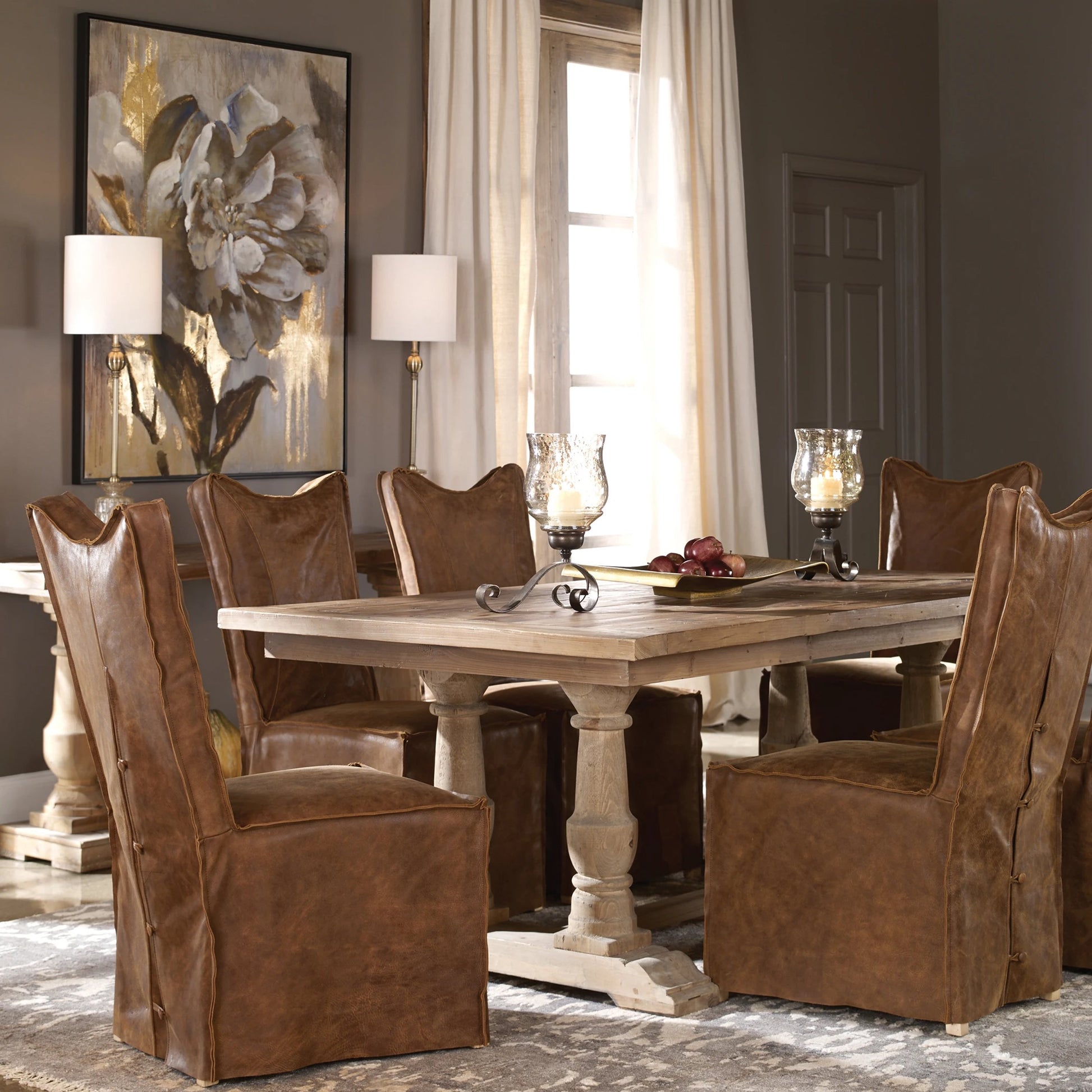 Stratford Dining Table by Uttermost. Made from solid wood in a cottage & farmhouse style.