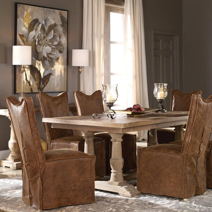Stratford Dining Table by Uttermost. Made from solid wood in a cottage & farmhouse style.