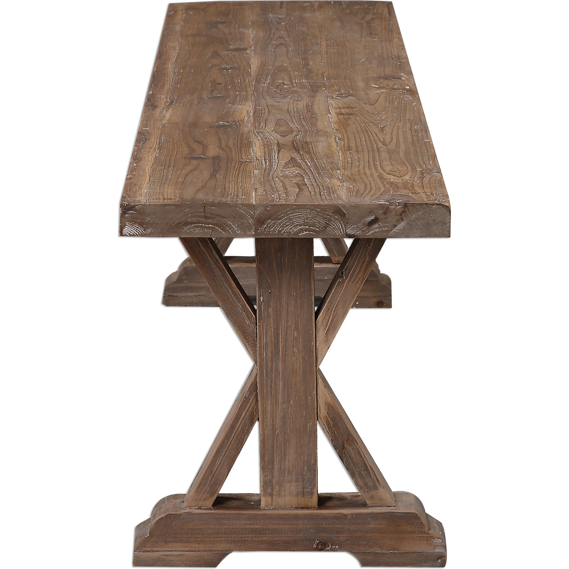 Stratford Salvaged Wood Bench by Uttermost. Made from solid wood in a cottage & farmhouse style.