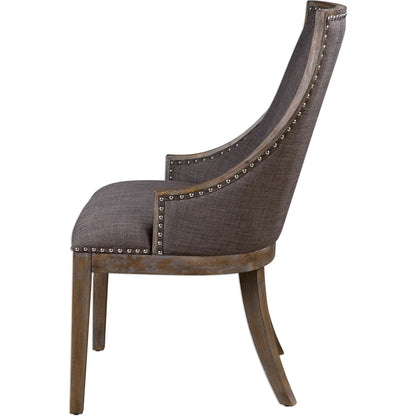 Aidrian Accent Chair by Uttermost in gray. Made from bent wood, solid wood, plywood, fabric, foam in a cottage & farmhouse style.