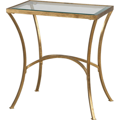 Alayna End Table by Uttermost. Made from metal, tempered glass in a modern style.