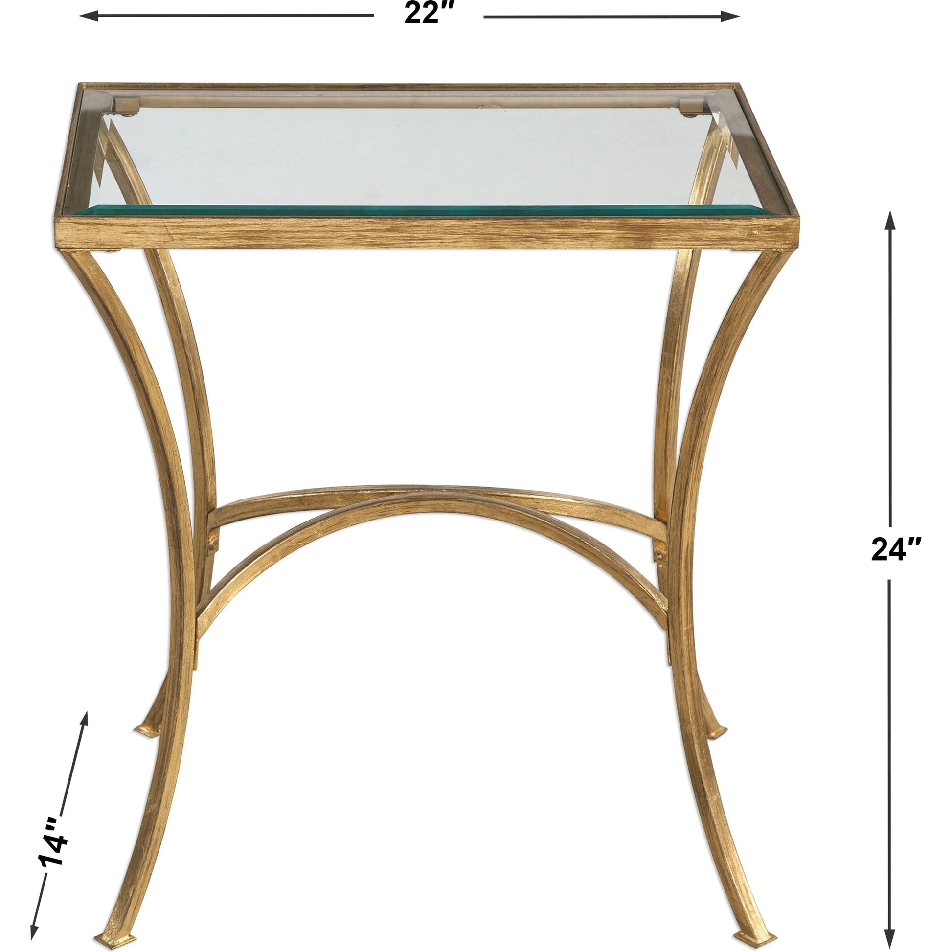 Alayna End Table by Uttermost. Made from metal, tempered glass in a modern style.