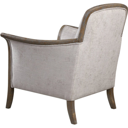 Brittoney Armchair by Uttermost. Made from solid wood, plywood, fabric, foam in a cottage & farmhouse style.
