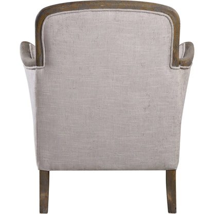 Brittoney Armchair by Uttermost. Made from solid wood, plywood, fabric, foam in a cottage & farmhouse style.