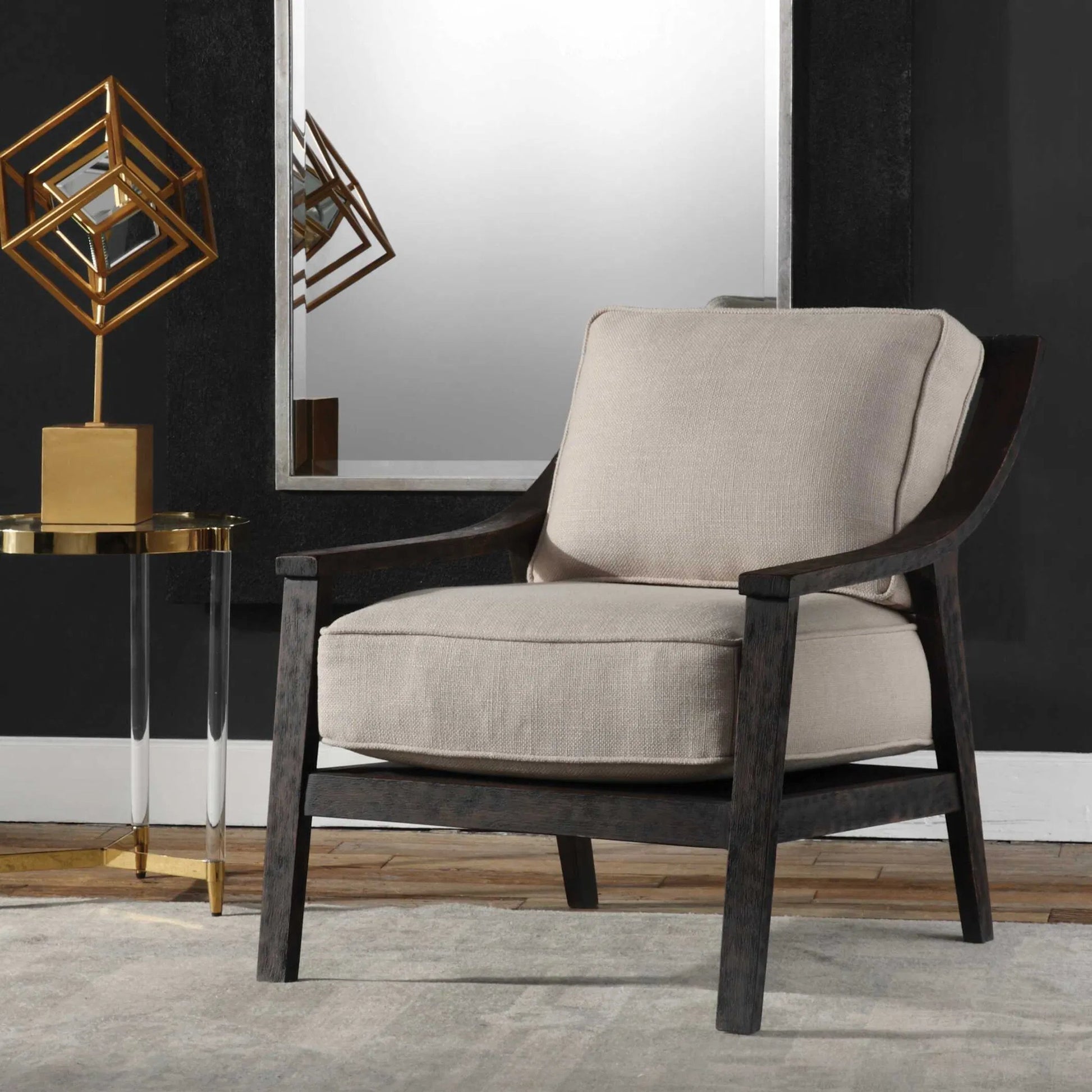 Lyle Accent Chair by Uttermost. Made from solid wood, plywood, fabric, foam in a modern style.