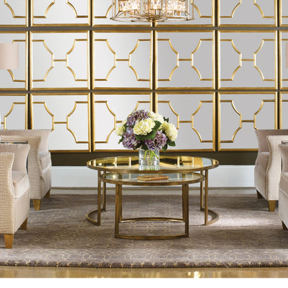 Rhea Nested Coffee Tables (Set of 2) by Uttermost. Made from metal, glass in a modern style.