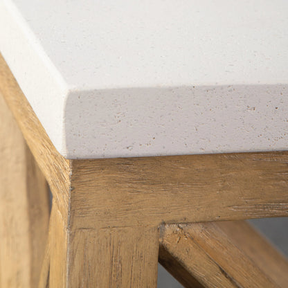 Catali Ivory Stone Console Table by Uttermost. Made from javawood with stone in a cottage & farmhouse style.