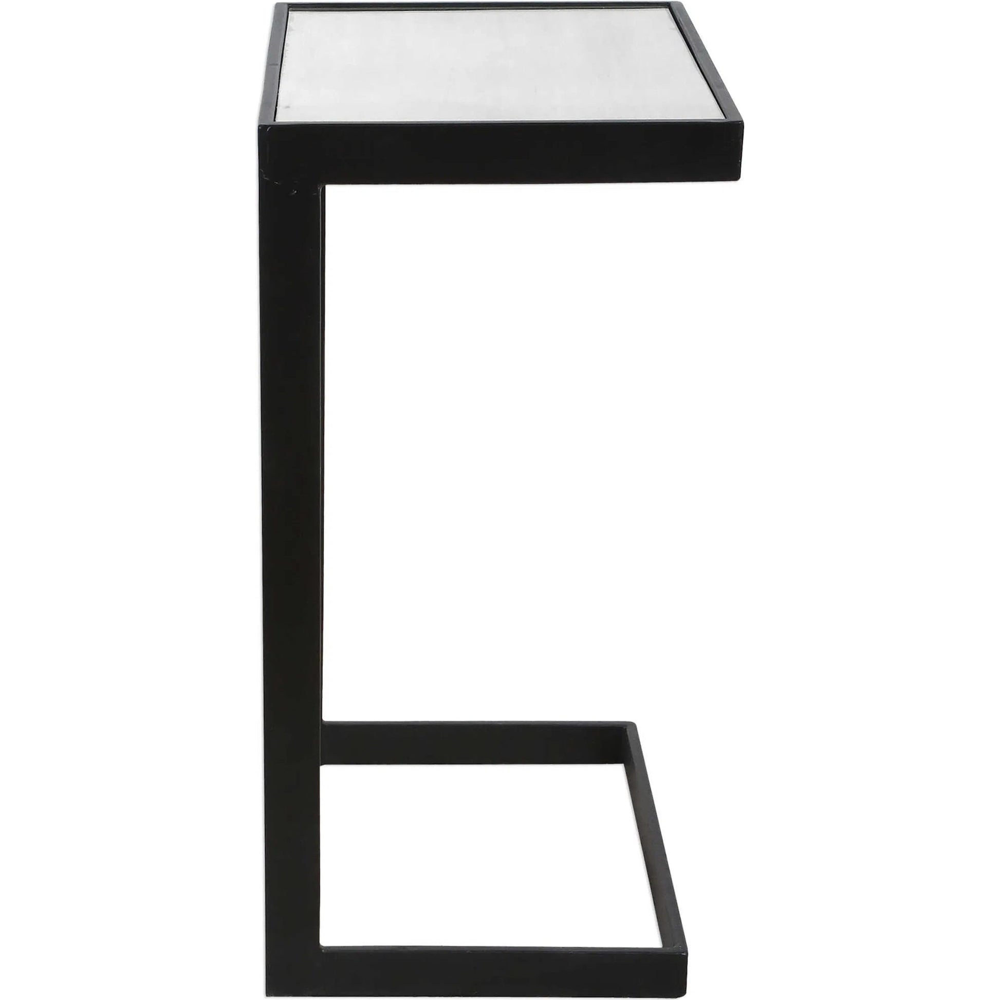 Windell Cantilever Side Table by Uttermost. Made from iron, mirror in a modern style.