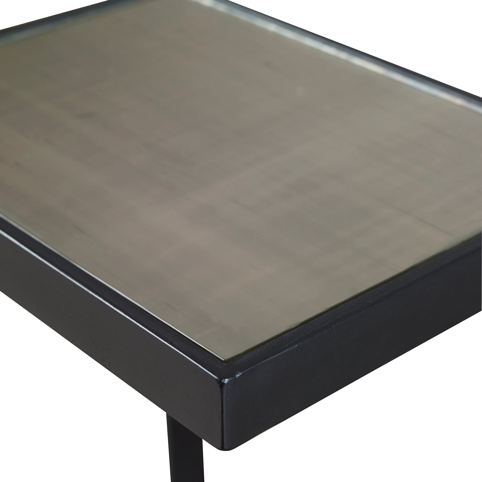 Windell Cantilever Side Table by Uttermost. Made from iron, mirror in a modern style.