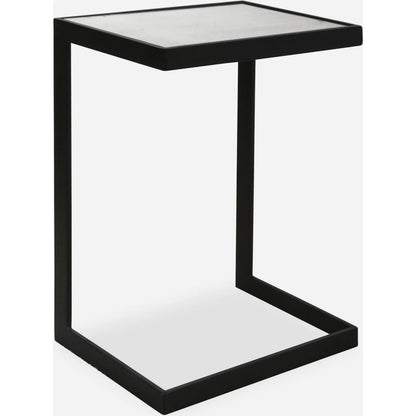 Windell Cantilever Side Table by Uttermost. Made from iron, mirror in a modern style.