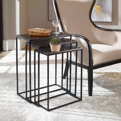 Coreene Iron Nesting Tables (Set of 3) by Uttermost in iron. Made from iron, aluminum in a modern style.