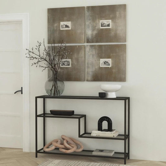Leo Industrial Console Table by Uttermost. Made from iron, glass in a modern style.