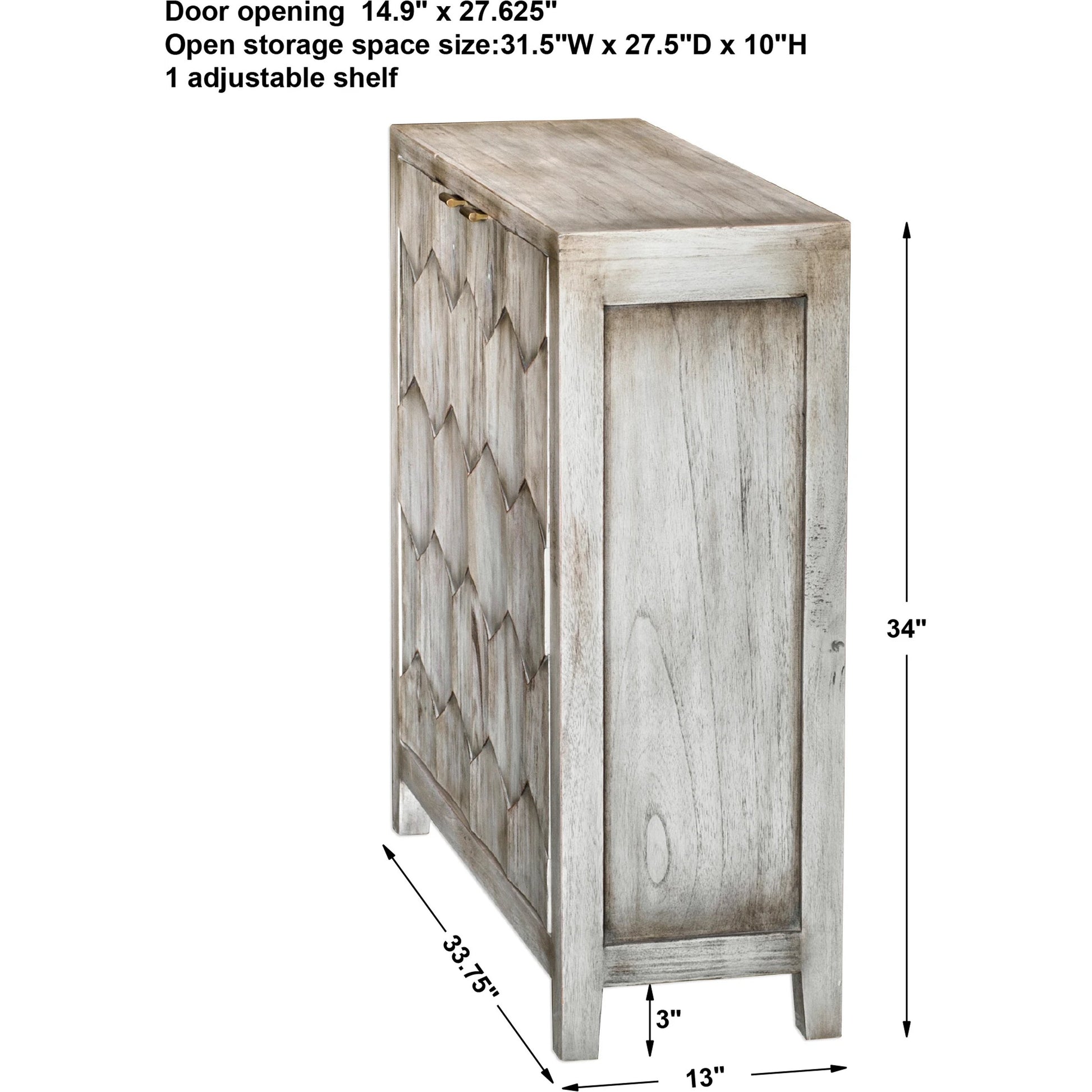 Catori Smoked Ivory Console Cabinet by Uttermost. Made from mdf carb phase 2 with mahogany wood in a eclectic & global style.