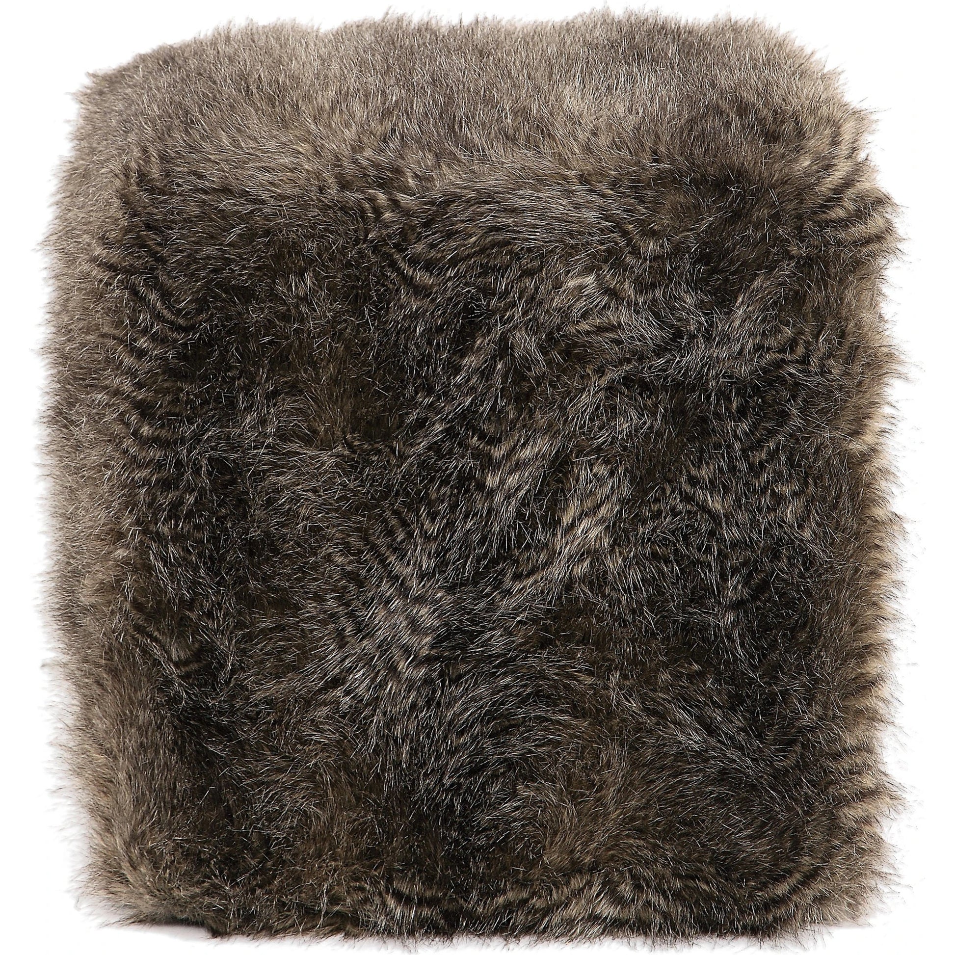 Jayna Fur Ottoman by Uttermost. Made from mdf, faux fur, foam in a modern style.
