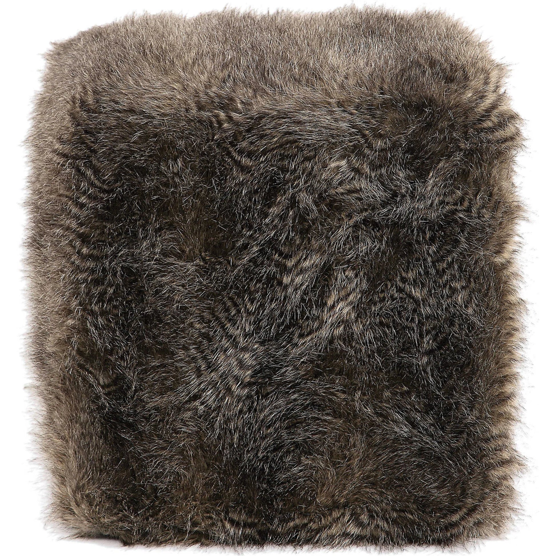 Jayna Fur Ottoman by Uttermost. Made from mdf, faux fur, foam in a modern style.
