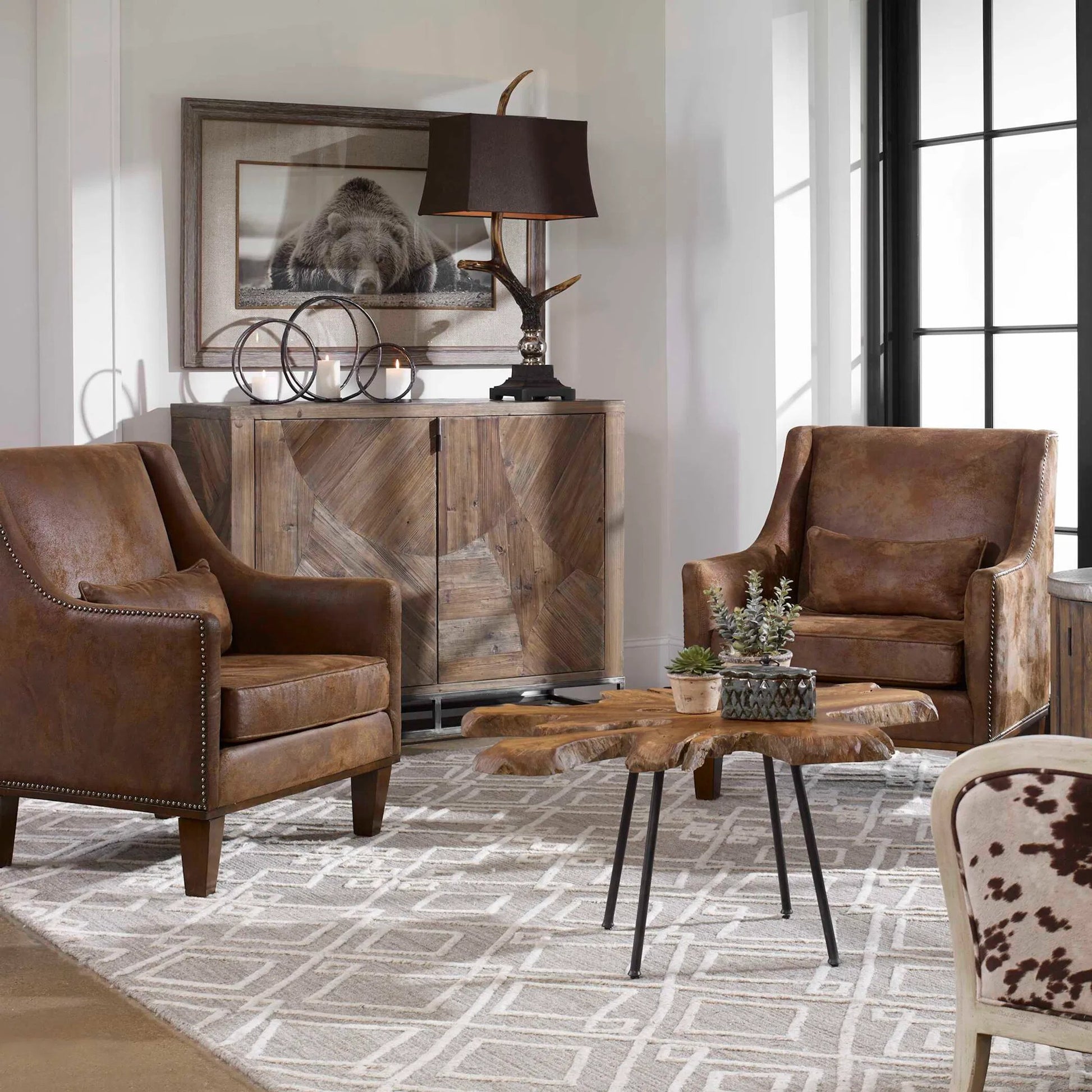 Clay Armchair by Uttermost. Made from fabric, wood, plywood, foam in a cottage & farmhouse style.