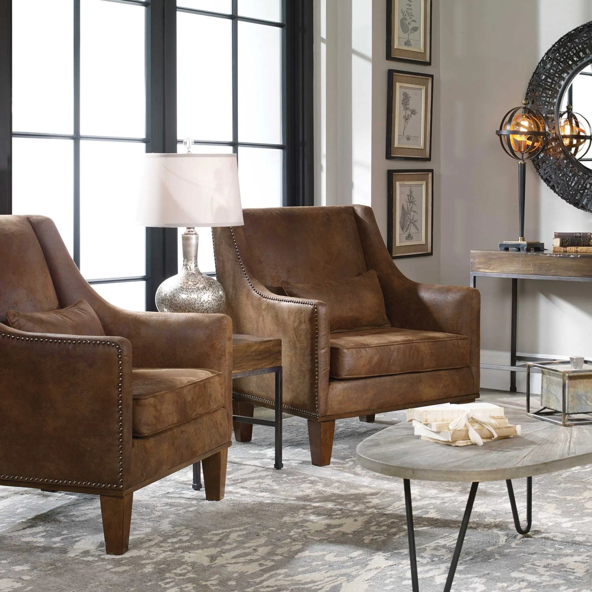 Clay Armchair by Uttermost. Made from fabric, wood, plywood, foam in a cottage & farmhouse style.