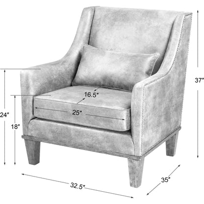 Clay Armchair by Uttermost. Made from fabric, wood, plywood, foam in a cottage & farmhouse style.