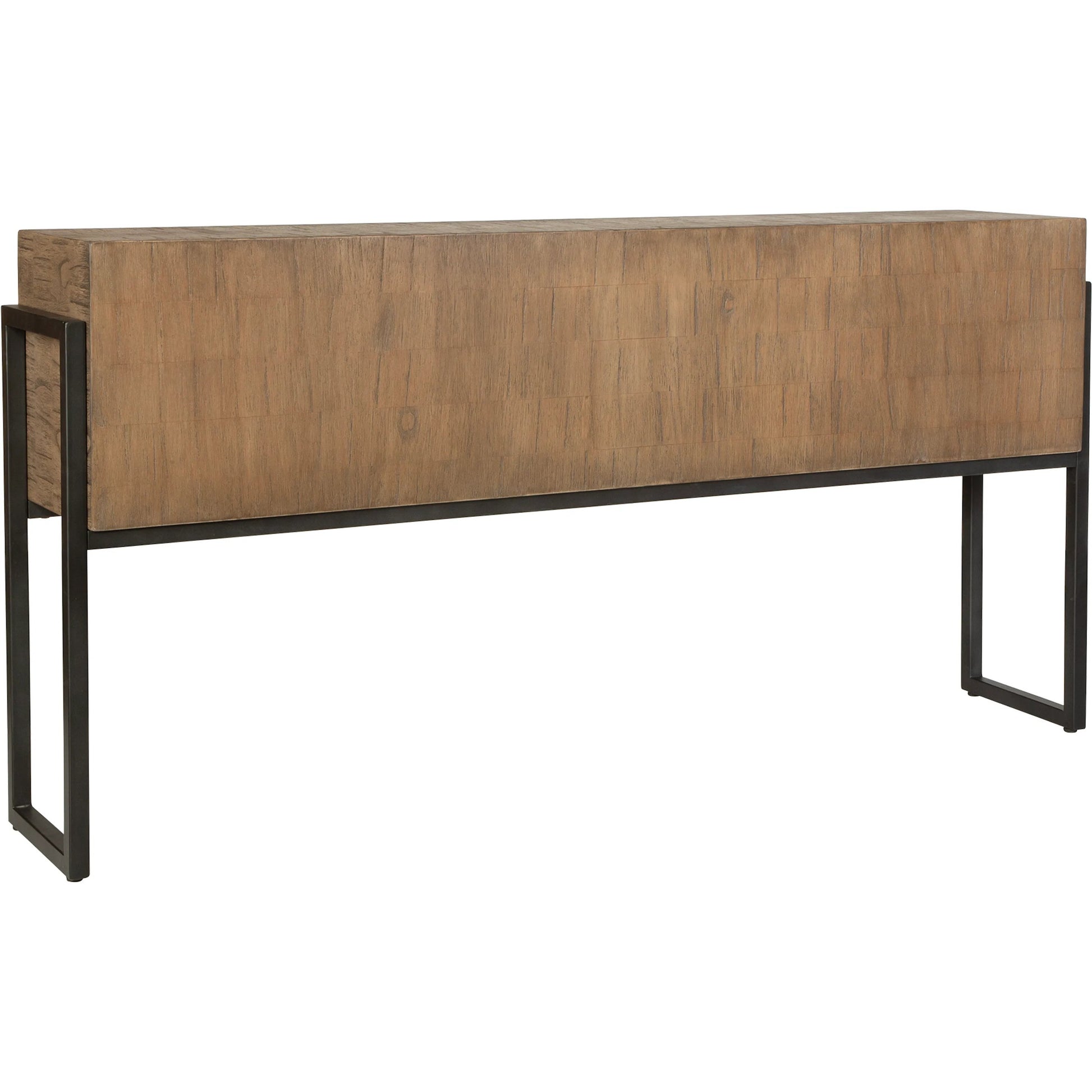 Nevis Contemporary Sofa Table by Uttermost. Made from mdf carb phase 2 with mahogany wood, iron metal in a modern style.