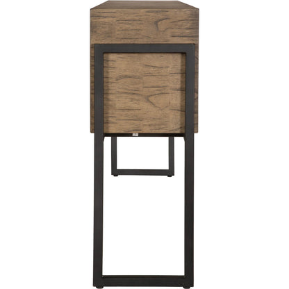 Nevis Contemporary Sofa Table by Uttermost. Made from mdf carb phase 2 with mahogany wood, iron metal in a modern style.