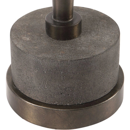 Masika Accent Table by Uttermost in bronze. Made from concrete, metal in a modern style.