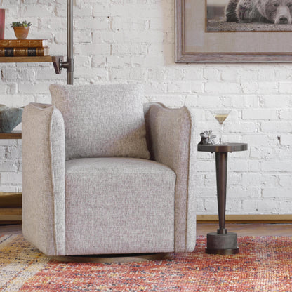 Masika Accent Table by Uttermost in bronze. Made from concrete, metal in a modern style.