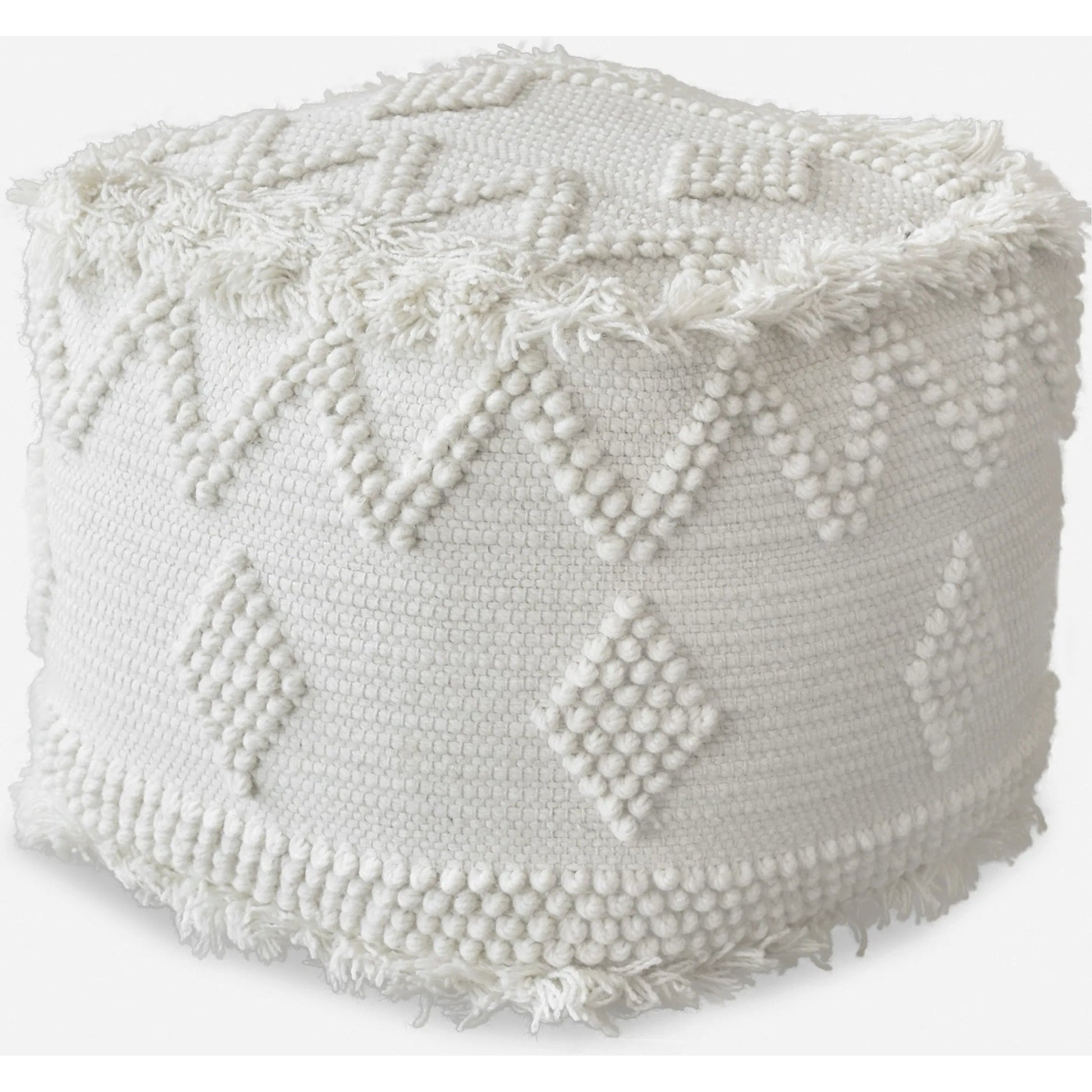 Uriah Ivory Pouf by Uttermost. Made from wool, cotton in a eclectic & global style.