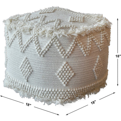 Uriah Ivory Pouf by Uttermost. Made from wool, cotton in a eclectic & global style.