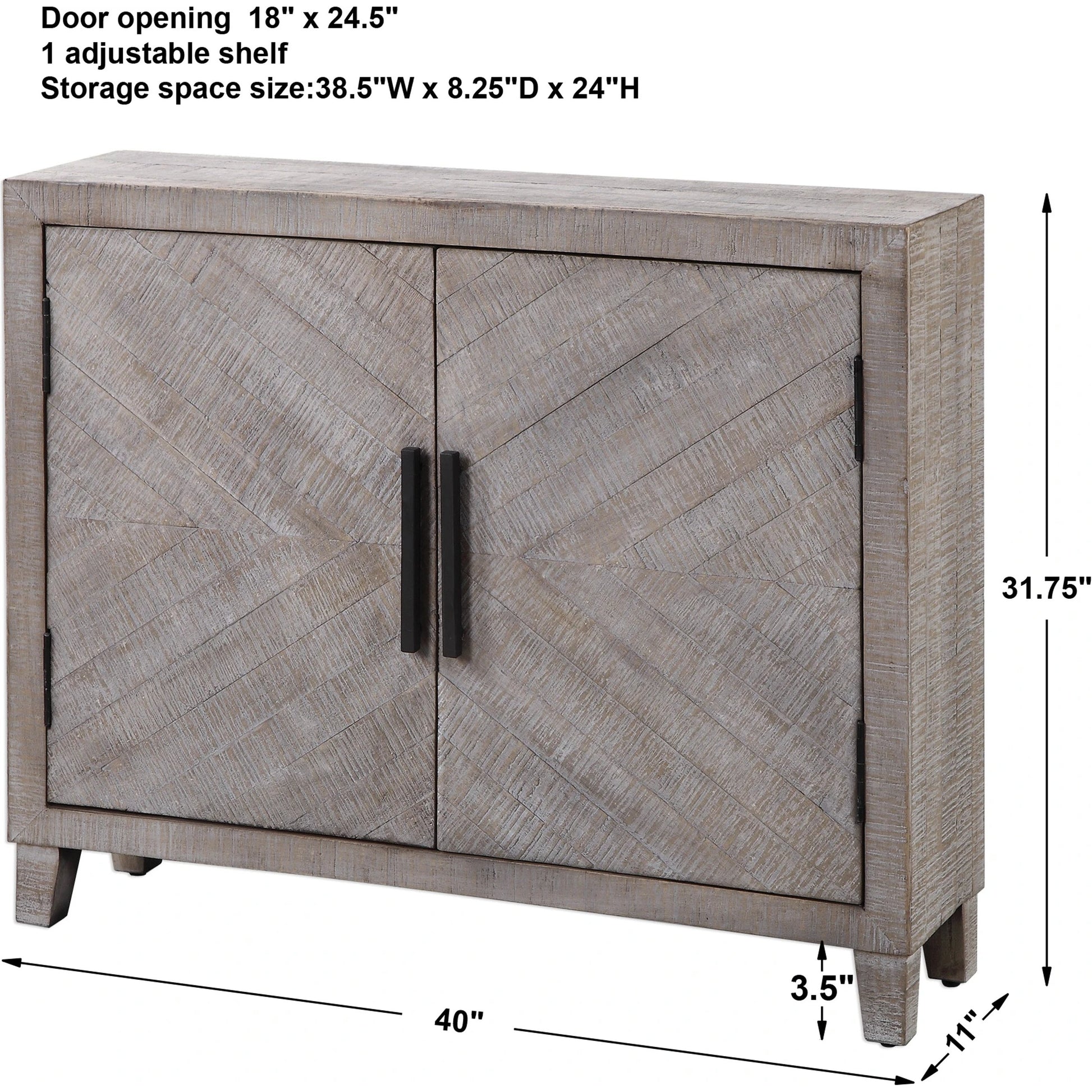 Adalind White Washed Accent Cabinet by Uttermost in white. Made from fir wood, iron, mdf in a modern style.
