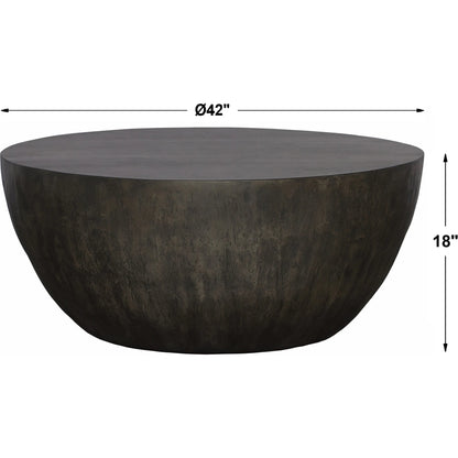 Lark Round Wood Coffee Table by Uttermost. Made from mdf carb phase 2 with javawood, resin in a eclectic & global style.