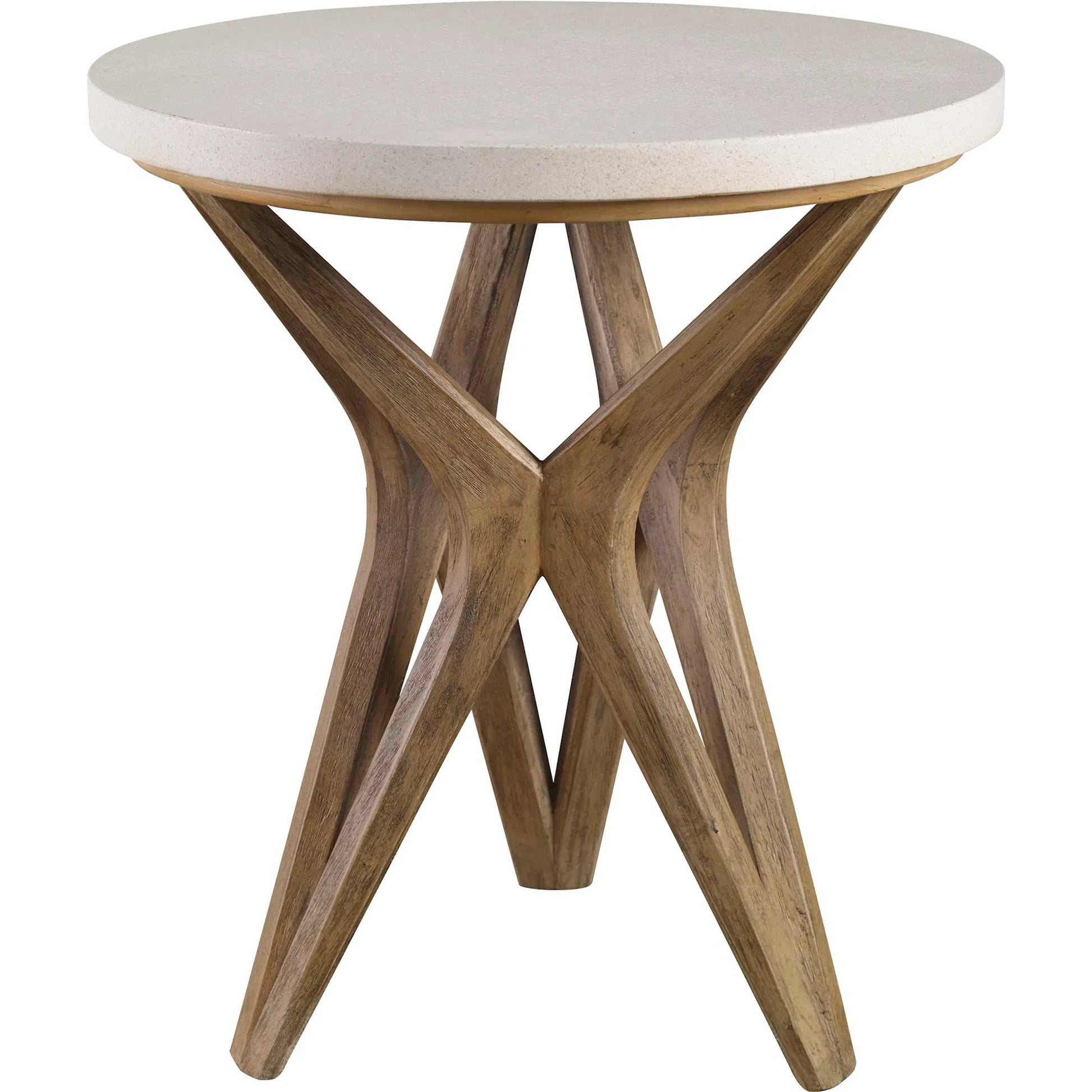 Marnie Limestone Accent Table by Uttermost. Made from javawood with plywood carb phase 2, limestone in a eclectic & global style.