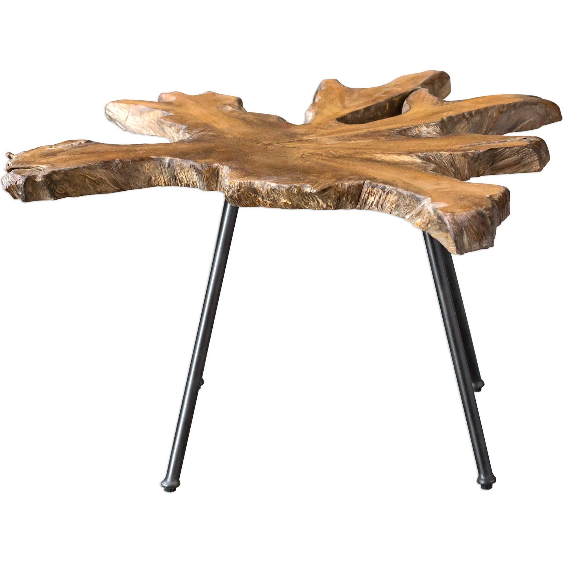 Kravitz Accent Table by Uttermost. Made from teak wood with metal iron in a eclectic & global style.