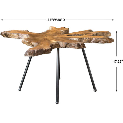 Kravitz Accent Table by Uttermost. Made from teak wood with metal iron in a eclectic & global style.