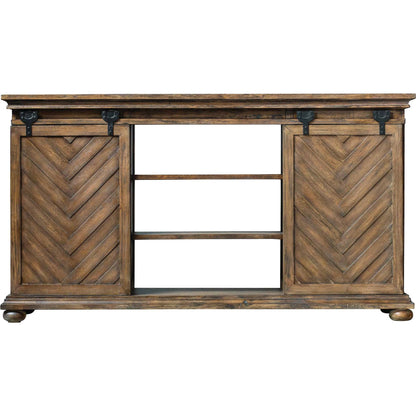 Primalia Barn Door Media Console by Uttermost. Made from mdf carb phase 2 with javawood, mdf in a rustic style.
