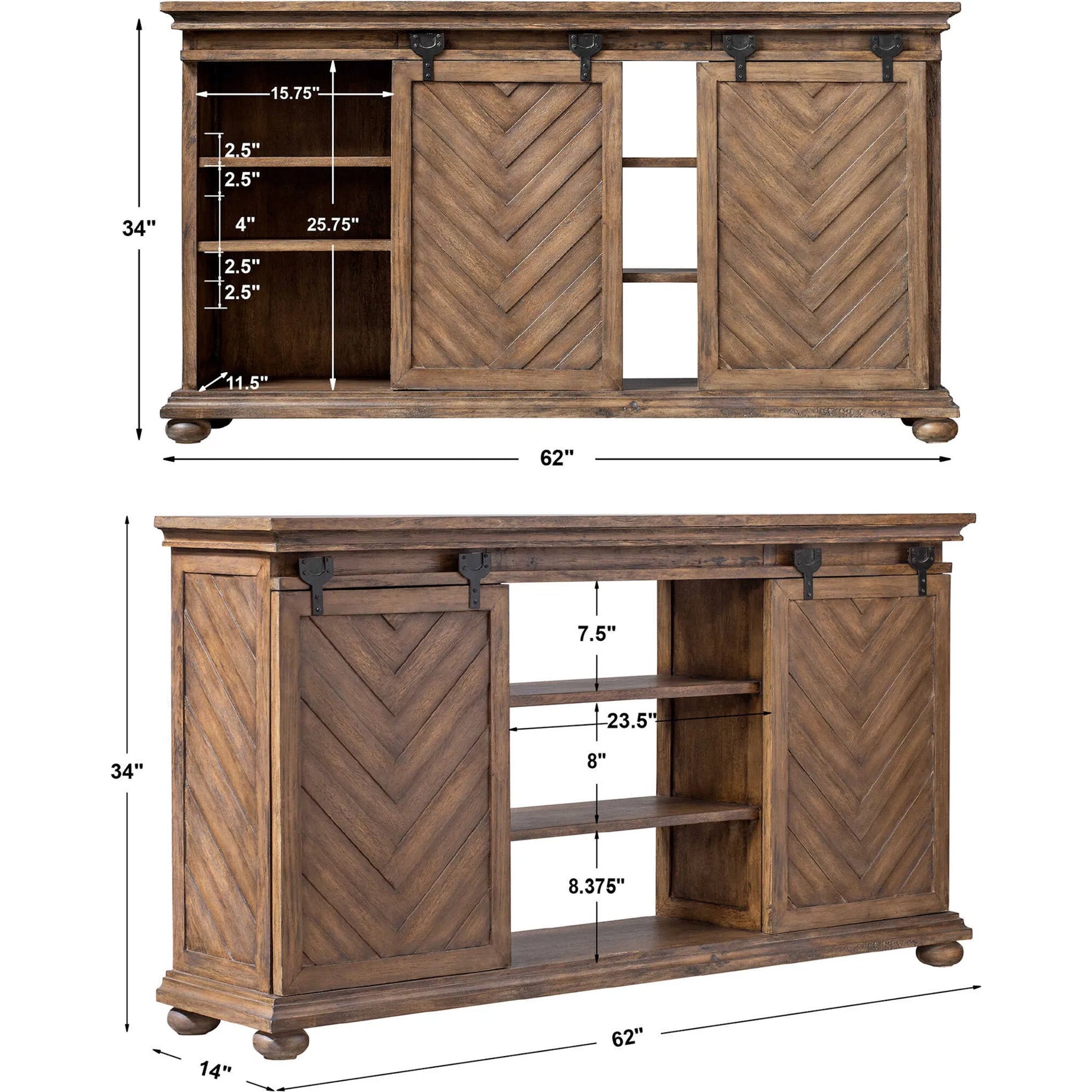 Primalia Barn Door Media Console by Uttermost. Made from mdf carb phase 2 with javawood, mdf in a rustic style.
