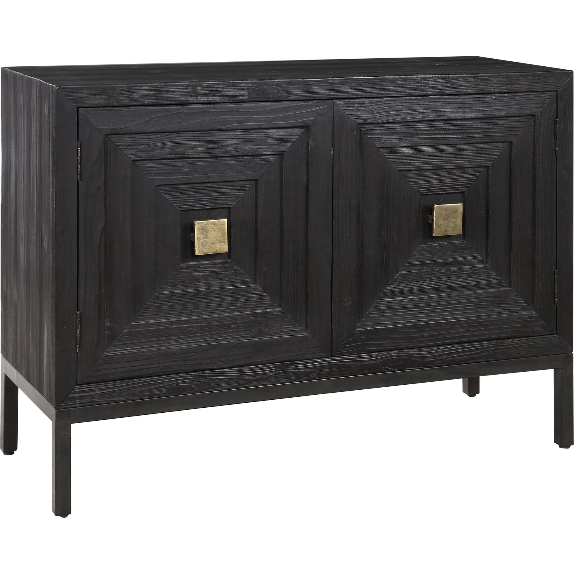 Aiken 2-Door Cabinet by Uttermost in walnut. Made from fir, iron, mdf in a transitional style.