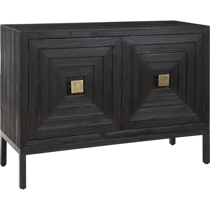 Aiken 2-Door Cabinet by Uttermost in walnut. Made from fir, iron, mdf in a transitional style.