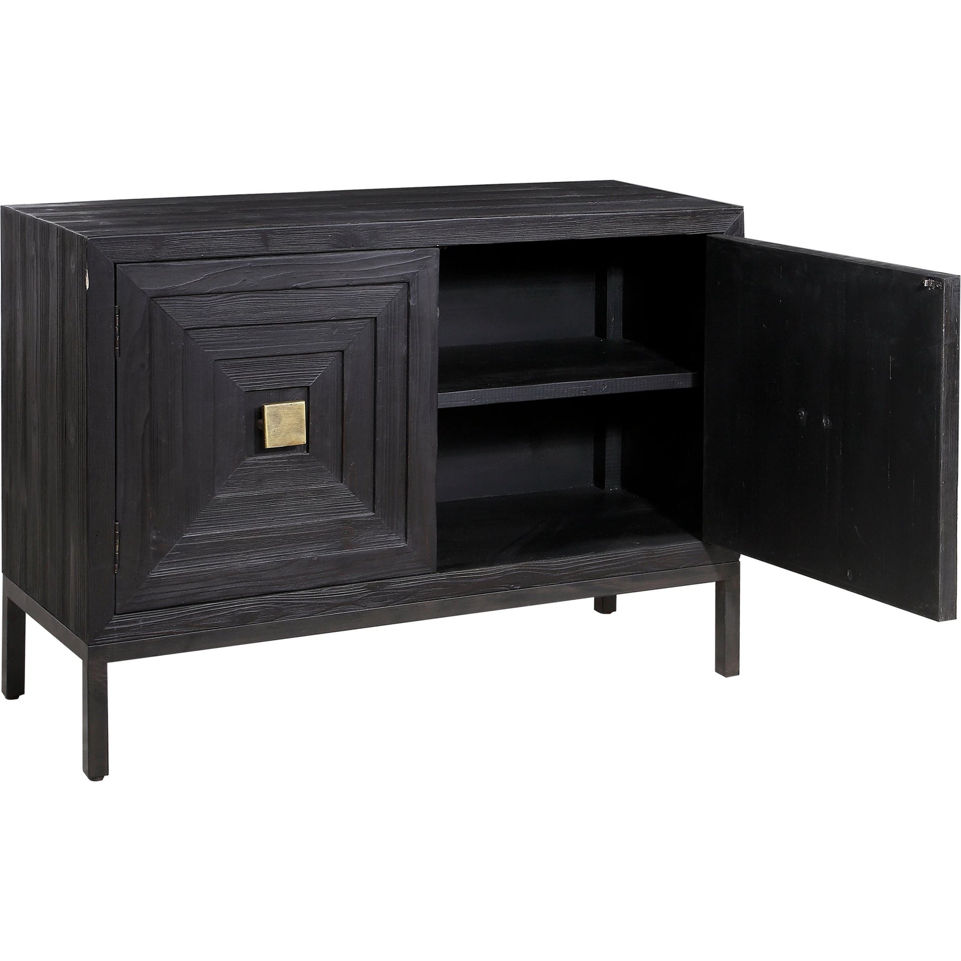 Aiken 2-Door Cabinet by Uttermost in walnut. Made from fir, iron, mdf in a transitional style.
