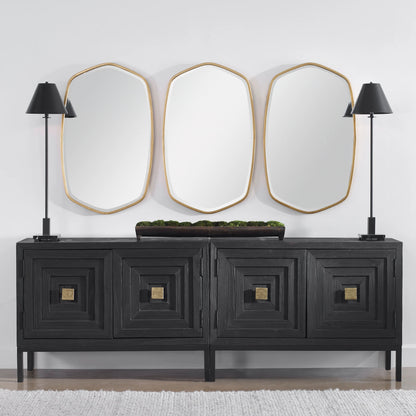 Aiken 2-Door Cabinet by Uttermost in walnut. Made from fir, iron, mdf in a transitional style.