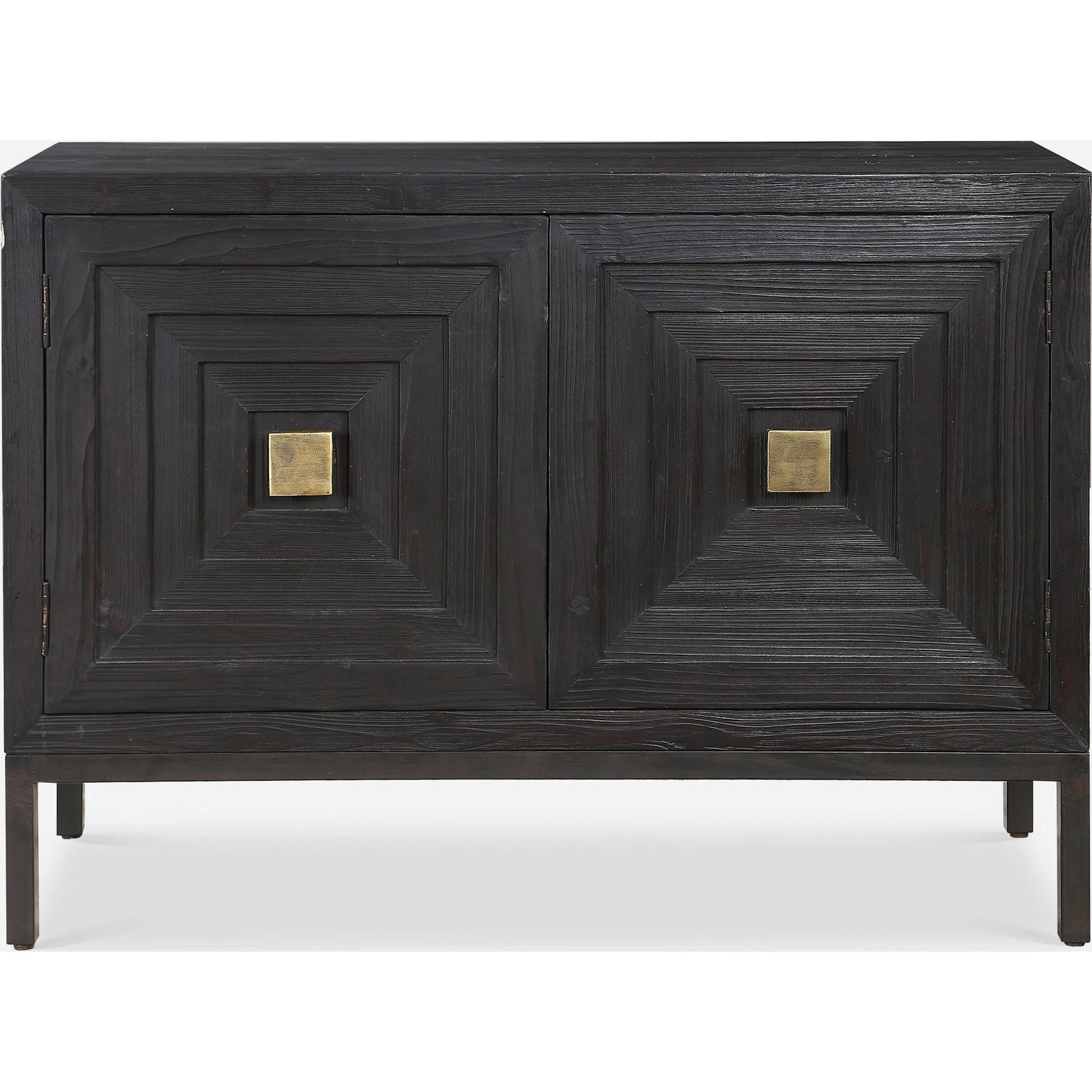 Aiken 2-Door Cabinet by Uttermost in walnut. Made from fir, iron, mdf in a transitional style.