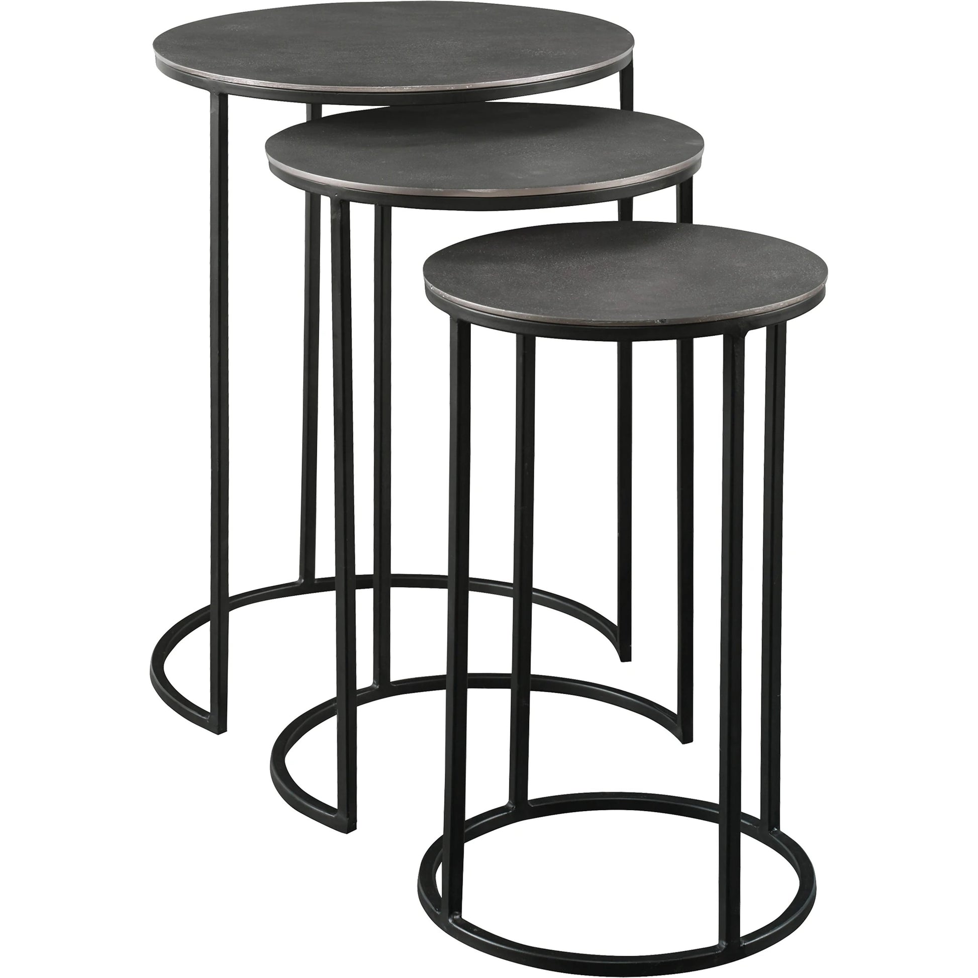 Erik Metal Nesting Tables by Uttermost in metal. Made from iron, aluminum in a modern style.