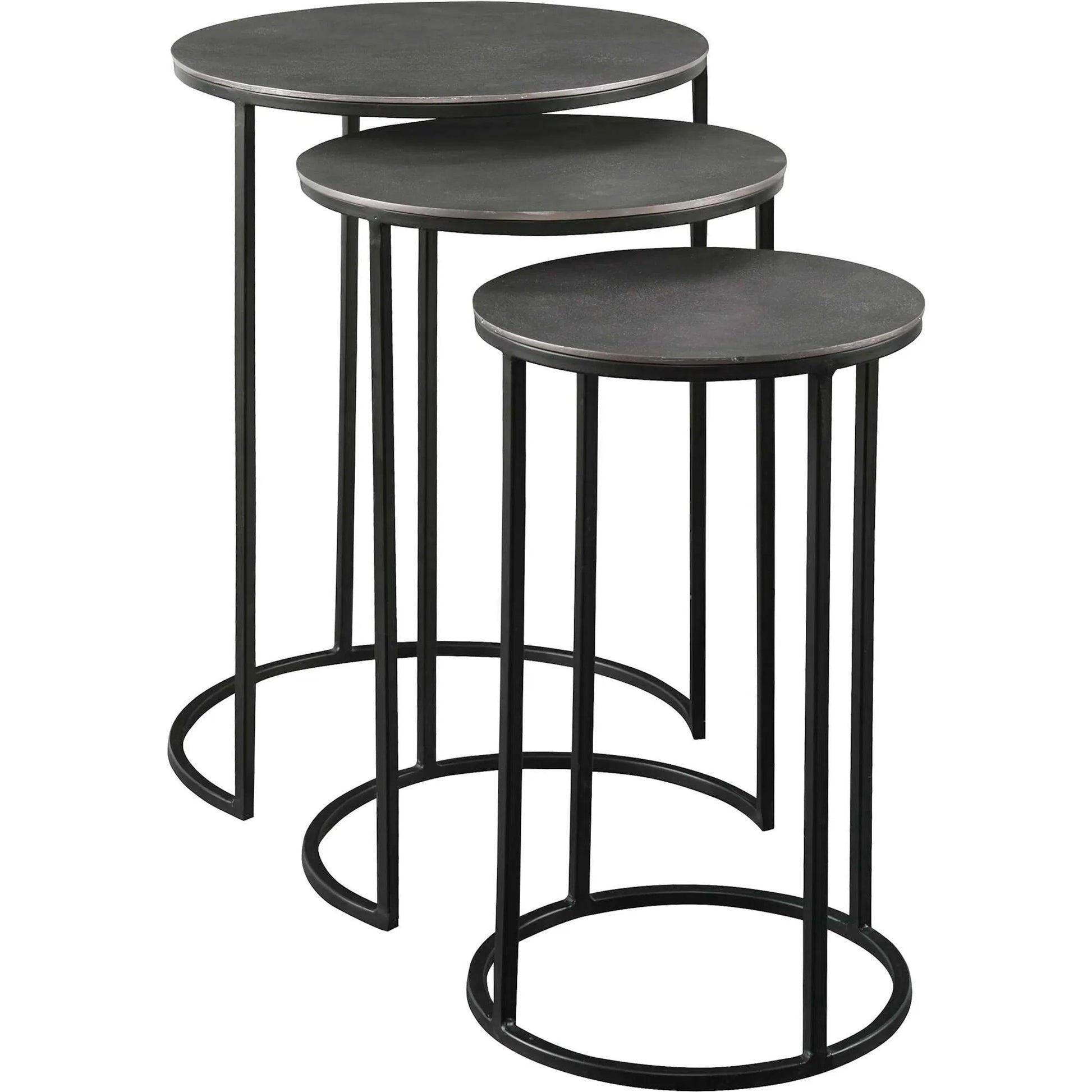 Erik Metal Nesting Tables by Uttermost in metal. Made from iron, aluminum in a modern style.