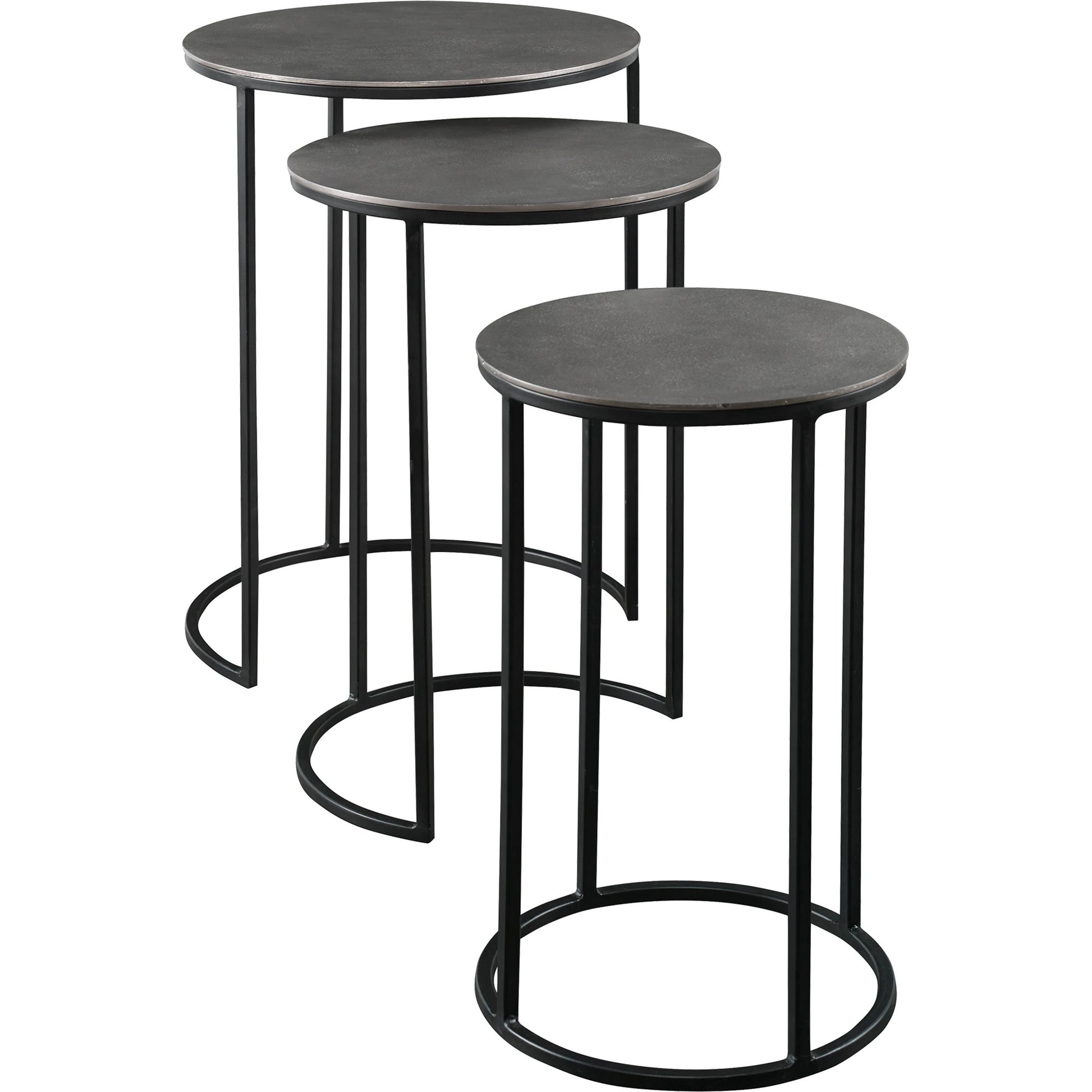 Erik Metal Nesting Tables by Uttermost in metal. Made from iron, aluminum in a modern style.