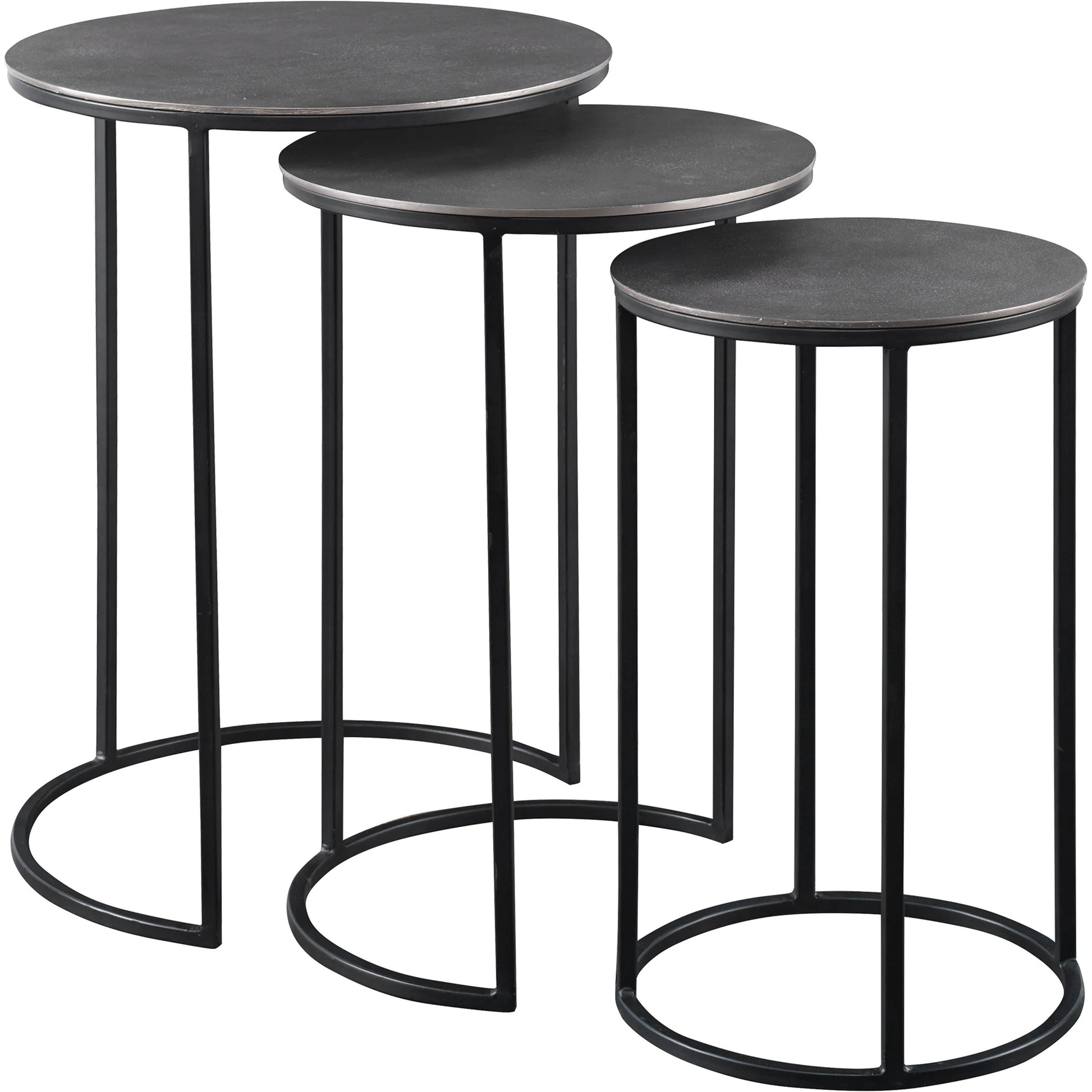 Erik Metal Nesting Tables by Uttermost in metal. Made from iron, aluminum in a modern style.