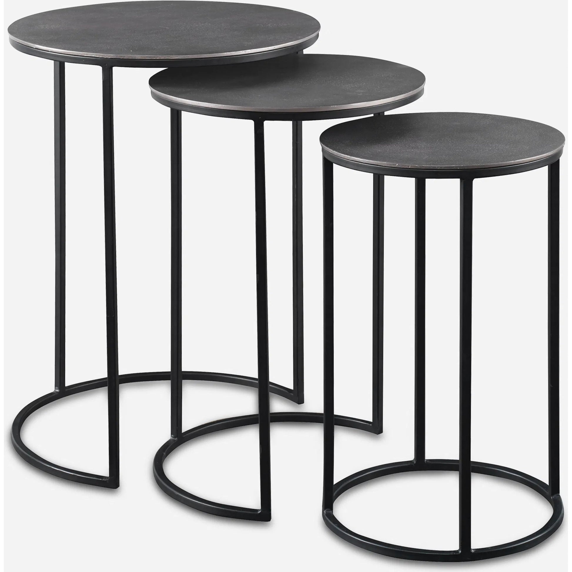 Erik Metal Nesting Tables by Uttermost in metal. Made from iron, aluminum in a modern style.