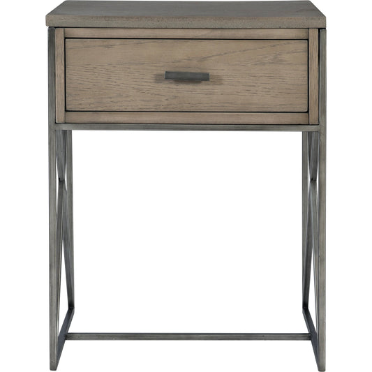 Cartwright Side Table by Uttermost in gray. Made from iron, concrete, oak veneered mdf in a modern style.