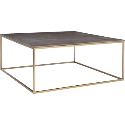 Trebon Modern Coffee Table by Uttermost. Made from stainless steel, faux shargreen with wrapped mdf in a modern style.