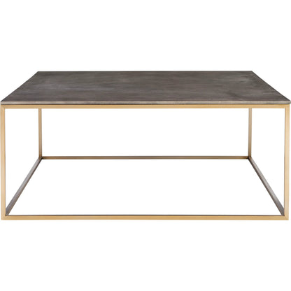Trebon Modern Coffee Table by Uttermost. Made from stainless steel, faux shargreen with wrapped mdf in a modern style.