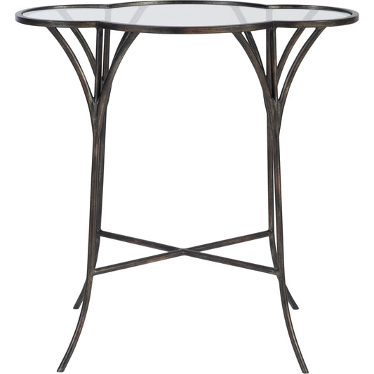 Adhira Glass Accent Table by Uttermost. Made from iron, clear tempered glass in a modern style.